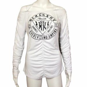 Blackarv White Off Shoulder Ruched Top